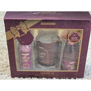 Scent Theory Fireside Fig Bath Soak & Candle Set Spa Gift Box Holiday